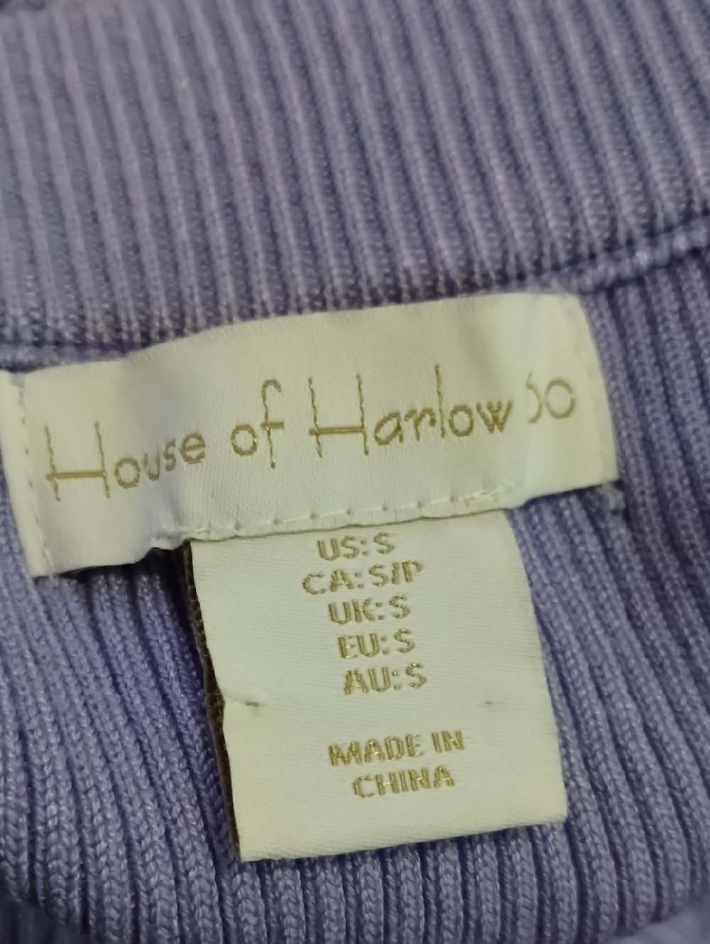 House of Harlow 1960 Lilac Ribbed Knit Skirt Side Slit Womens S Lavender Pencil - Picture 3 of 5